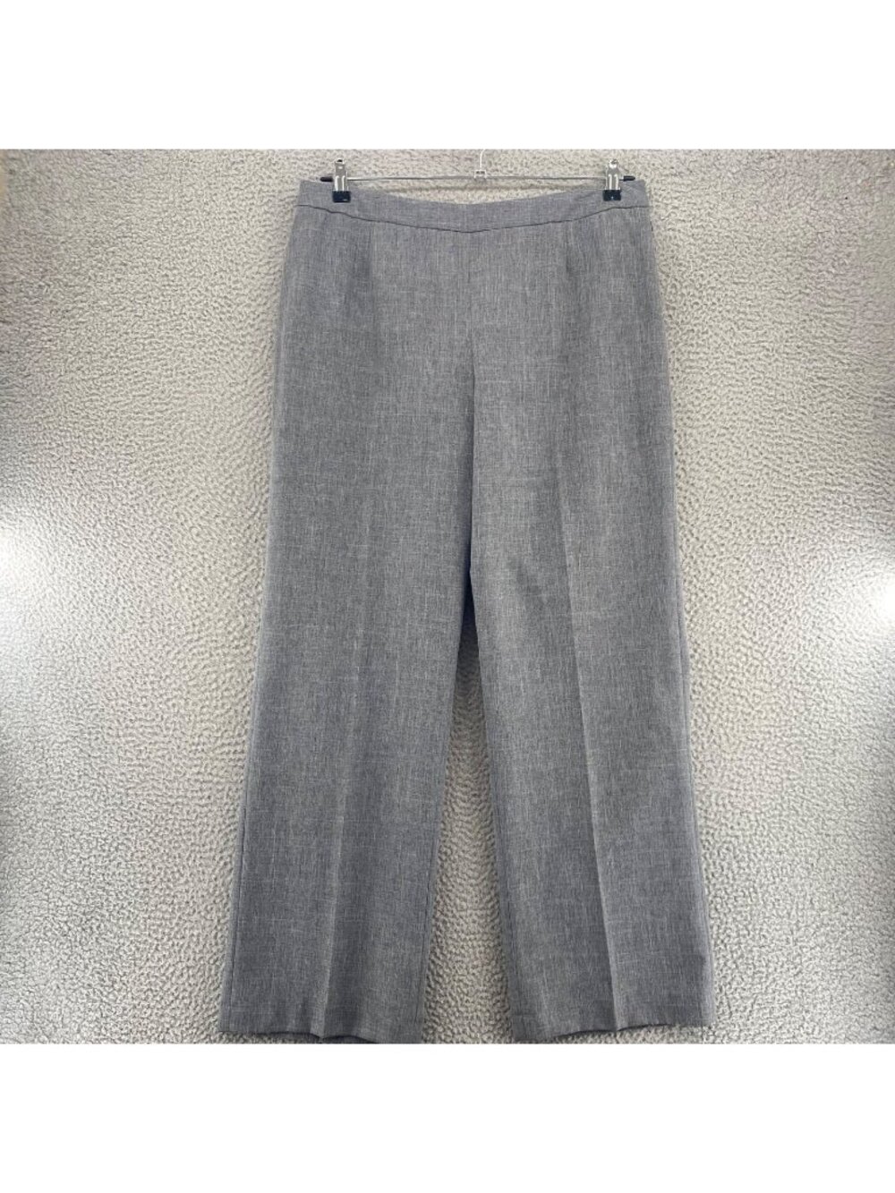 Le Suit Pants Womens 14 Gray Modern Tweed High Rise Lined Trousers Straight Leg